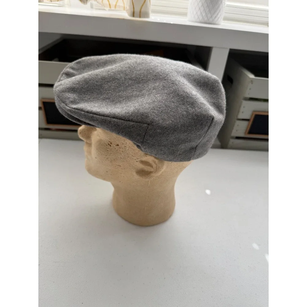 Beacon Hill Mens Gray Wool Blend Flat Cap Newsboy Ivy Hat XL Made in Korea